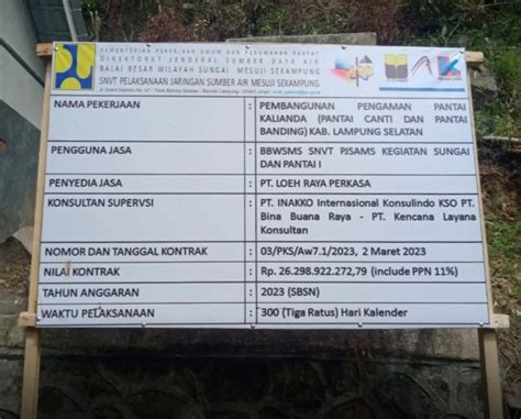 Pembangunan Pengaman Pantai Kalianda PT LRP Ditengarai Gunakan