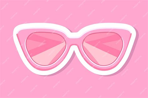 Premium Vector Sunglasses Sticker Pink Sun Glasses Isolated White