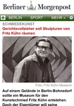 Berliner Morgenpost über das Museumsprojekt Fritz Kühn und drohende