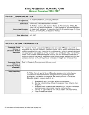 Fillable Online Famu Famu Assessment Planning Form Course Famu Fax