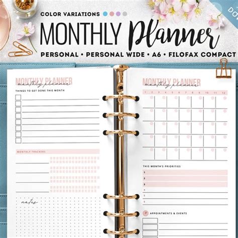 A Planner Inserts A Inserts A Weekly Insert Printable Etsy