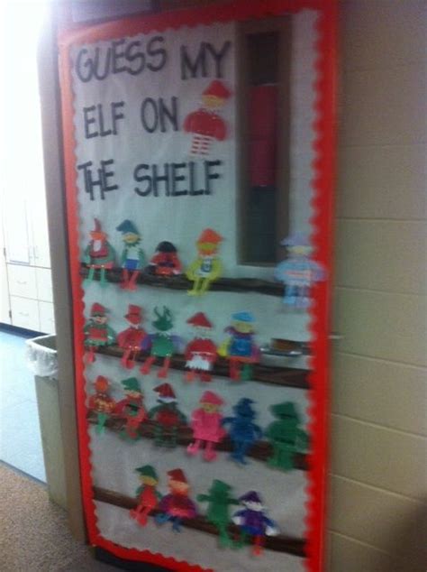 Christmas Classroom Door Decorations Run Teacher Run Elf On The Shelf Door Decorating Idea