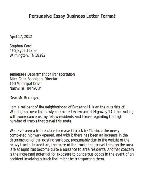 Sample Persuasive Business Letter Examples In Word Pdf Persuasive