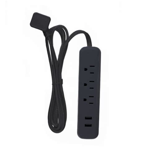 Globe Electric Designer 6 Ft L 3 Outlets Power Strip With USB Ports