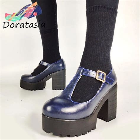 Doratasia Zapatos De Plataforma De Punta Redonda Para Mujer Calzado De