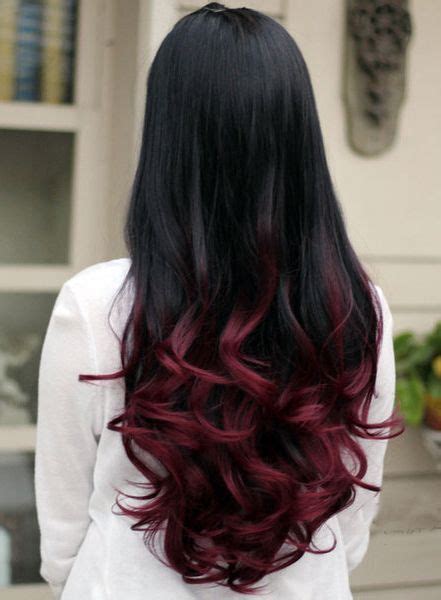 kızıl siyah saç Tarz Kadın Styles de cheveux colorés Cheveux noir