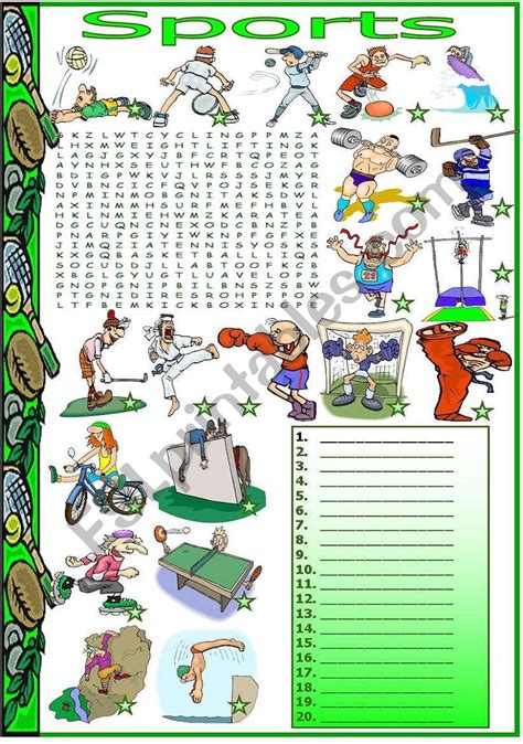 Sports ESL Worksheet By Vanda51