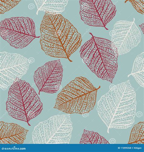 Vector Seamless Pattern Of Leaves Stock Vector Illustration Of