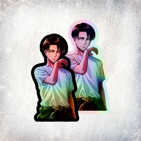 Levi Ackerman Ataque A Los Titanes Anime Holograma Sticker Shingeki No