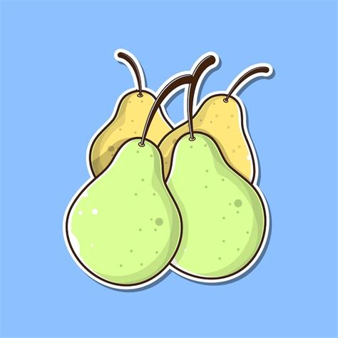 Fruits De Poires Illustration Vectorielle De Dessin Anim Vecteur Premium