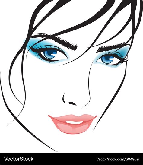 Beauty Girl Face Design Elements Royalty Free Vector Image