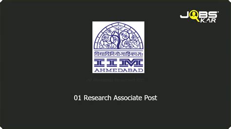 Iim Ahmedabad Recruitment 2021 Apply Online For Research Associate Post