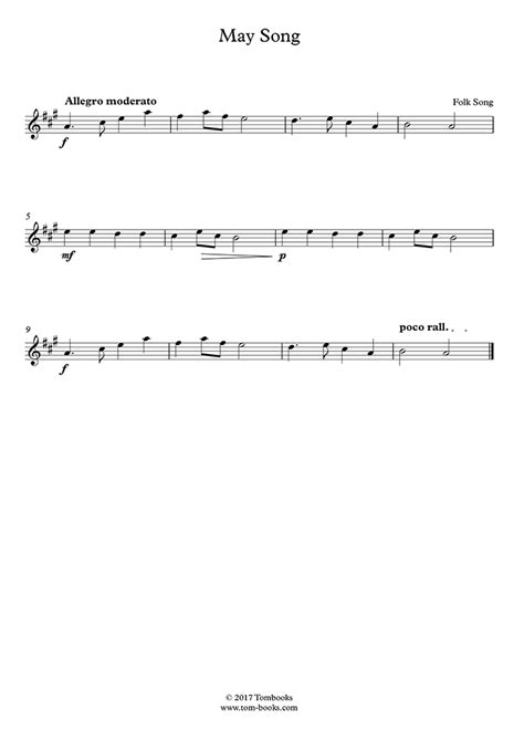 May Song (Traditional) - Violin Sheet Music