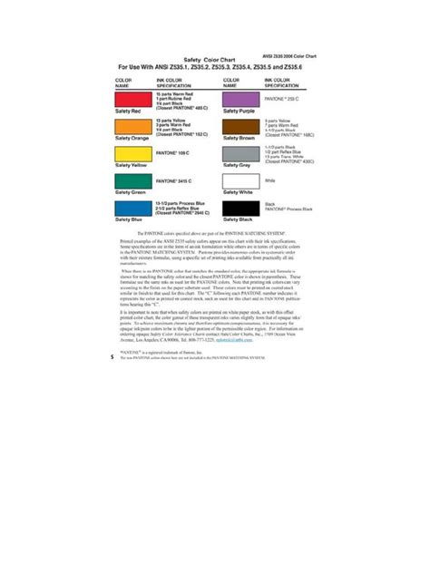 Safety Color Chart | PDF