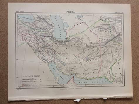 1875 Ancient Iran Original Antique Map Iran Cartography Middle