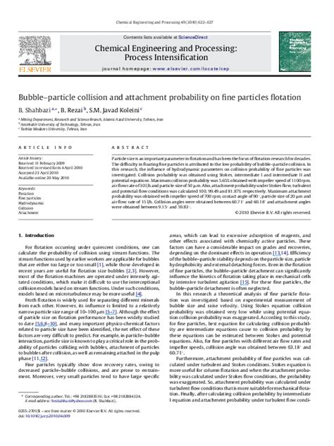 Pdf Bubbleparticle Collision And Attachment Probability On Fine