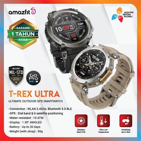 Jual Amazfit T Rex Ultra Smartwatch Sport Amoled Dual Band Gps