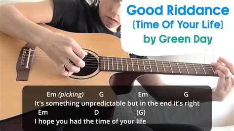 Good Riddance Time Of Your Life Green Day Acoustic Guitar Part With Chords And Lyrics