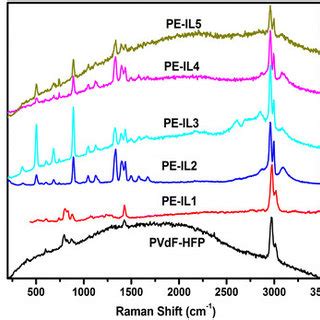 Raman Spectra Of Pure Pvdf Co Hfp The Pes Namely Pe Il Pe Il