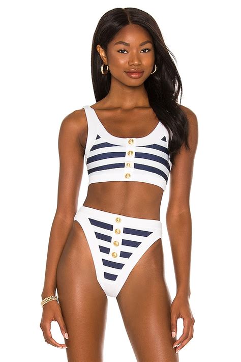 Beach Riot Isle Bikini Top In Nautical Stripe Revolve