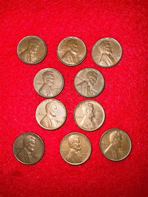 10- 1950’s wheat pennies. | EstateSales.org