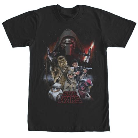 Star Wars Mens Star Wars The Force Awakens Characters T Shirt Black