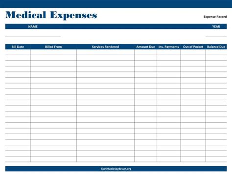 EXCEL TEMPLATES: Medical Bill Tracker