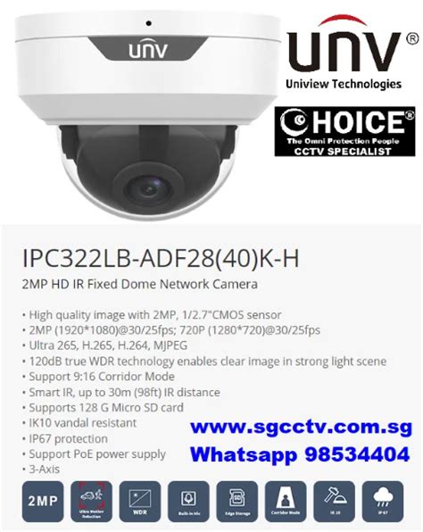 Unv Ip Camera Dome Ipc Lb Adf K H Uniview Limited Stocks