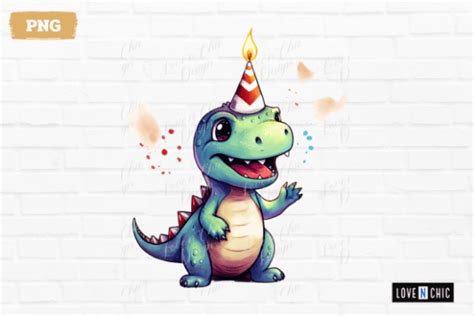 Birthday T Rex Dinosaur Clipart PNG Graphic By Sabuydee Design