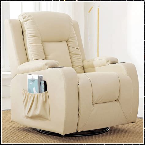 Comhoma Recliner Chair Pu Rocking Chair For Adults Swivel Recliner