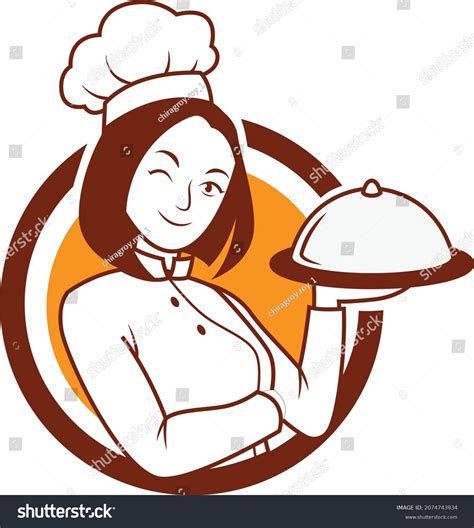 Women Chef Vector Restaurant Logo Female Stock Vector Royalty Free