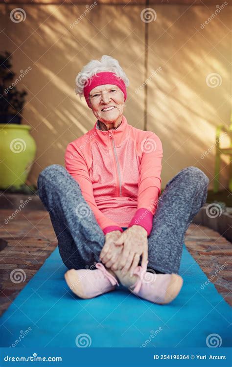 Growing Old Became Easy Due To Fitness A Senior Woman Exercising At