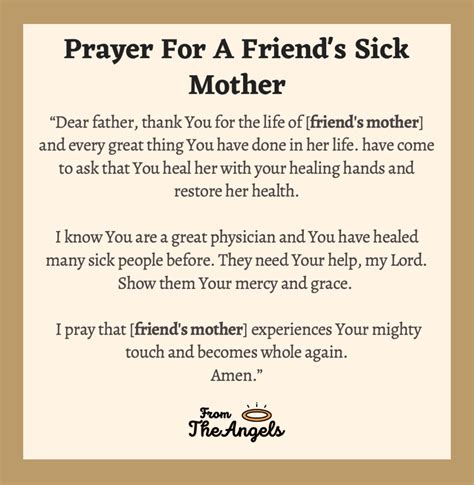 Healing Prayers For A Friend S Sick Mother To Get Well Soon