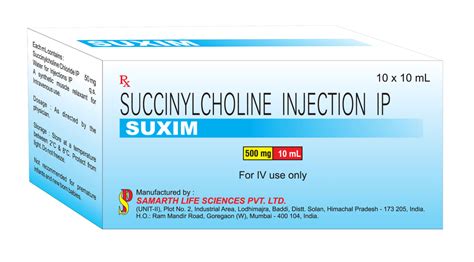 SUXIM SUCCINYLCHOLINE CHLORIDE (SUXAMETHONIUM CHLORIDE) INJECTION at best price in Mumbai