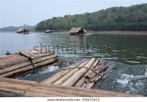 Floating Bamboo Raft Thailand Stock Photo 596672612 | Shutterstock