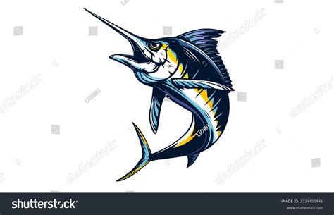 Marlin Fishing Logo Vector Illustration Royalty Free Stock Vector