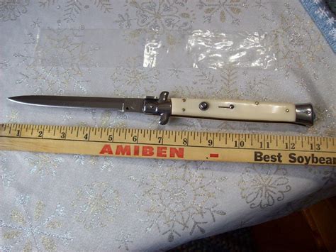 Vintage AKC Italy Stiletto Dagger 13 Incher Imitation Ivory UNUSED Beauty!
