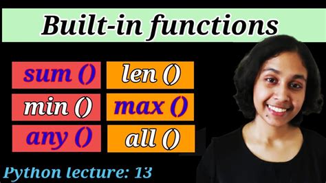 Python Lect 13 Inbuilt Functions In Python Youtube