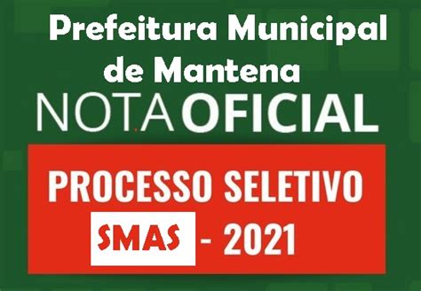 Nota Informativa Processo Seletivo N Smas Assist Ncia