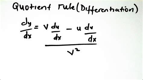 Quotient Rule Differentiation Example 1 Youtube