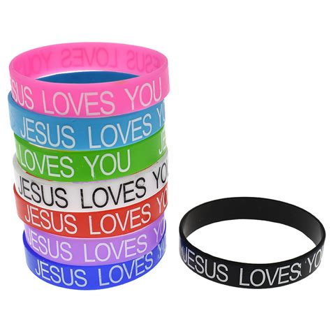 X Jesus Loves You Silicone Wristbands Rubber Bracelet Event Charity