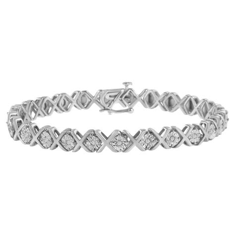 925 Sterling Silver 1 1 2 Carat Diamond Tennis Link Bracelet For Sale At 1stdibs 925 Silver