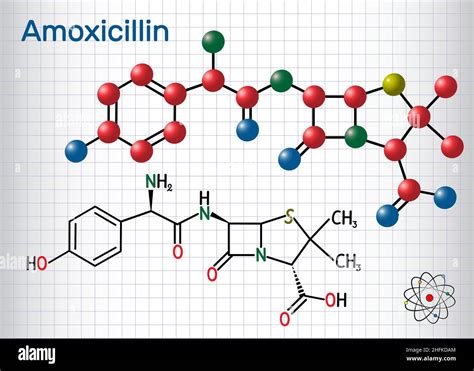 Amoxicillin Drug Molecule It Is Beta Lactam Antibiotic Structural