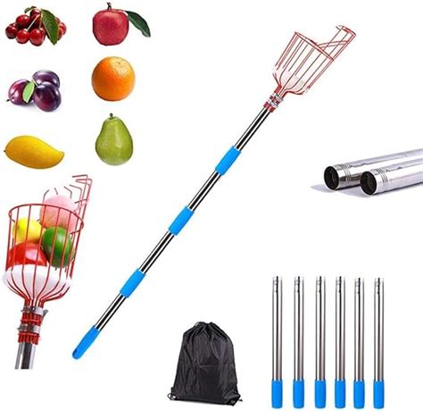 Professional Fruit Picker Basket With Telescopic Extension Pole8ft