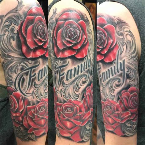 Top 61 Best Rose Sleeve Tattoo Ideas - [2021 Inspiration Guide]