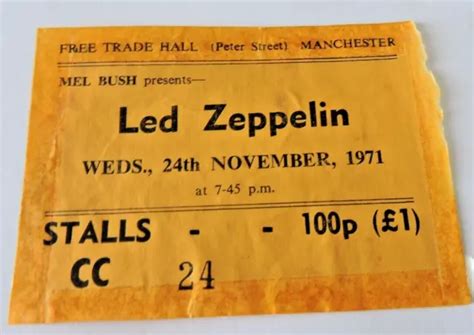 Led Zeppelin Manchester Free Trade Hall Ticket