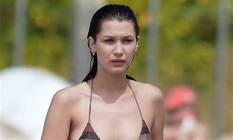 Bella Hadid Shows Off Her Bikini Bod In St Barts Bella Hadid Bikini