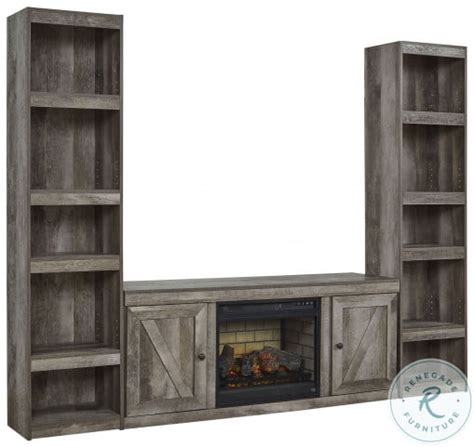 Wynnlow Gray Entertainment Center With Infrared Fireplace Insert From Ashley Furniture Coleman