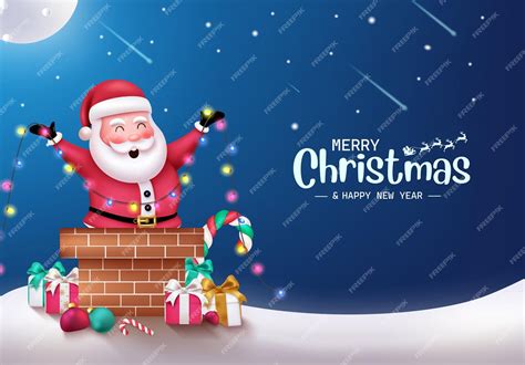 Premium Vector Merry Christmas Text Vector Design Christmas Santa