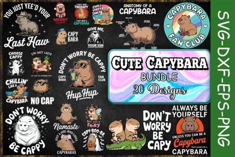 Cute Capybara SVG Bundle Bundle Creative Fabrica